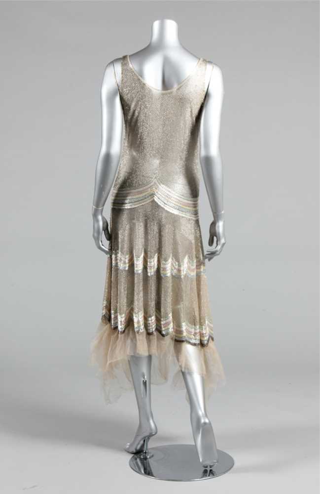 Lot 361 - A beaded tulle flapper dress, circa 1929-30,