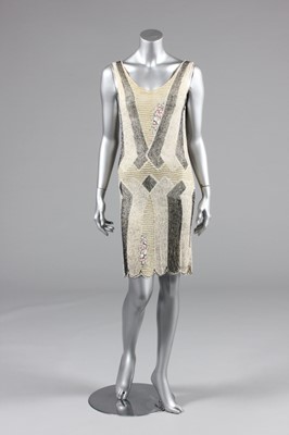 Lot 24 - A beaded tunic-dress, late 1920s, of...