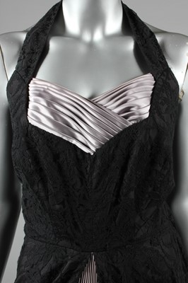 Lot 387 - A black and white lace ball gown with matching...