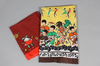 Lot 394 - A panel of printed cotton Beatles fabric, mid...