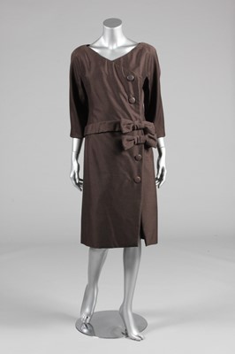 Lot 401 - A Christian Dior London brown wool dinner...