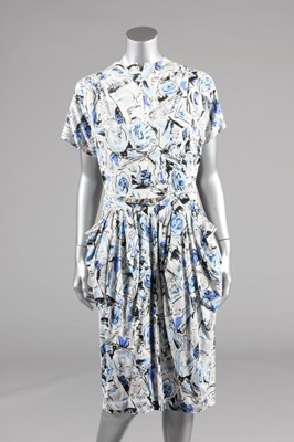 Lot 403 - A 'Renoir' print day dress, late 1940s, with...