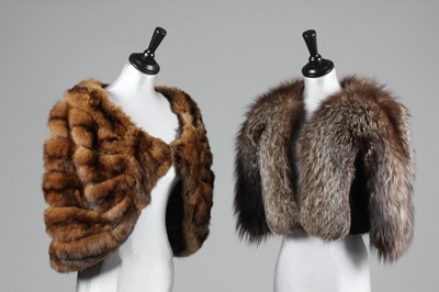 Lot 410 - Two Molyneux fur capelets, circa 1940, both...