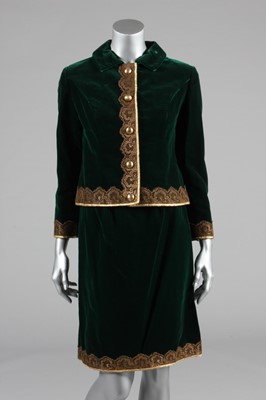 Lot 409 - A Christian Dior New York dark green velvet...