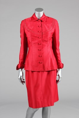 Lot 412 - A Lilli Ann red gabardine and rhinestone...