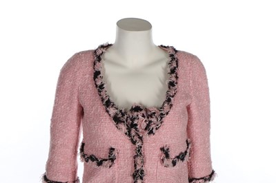 Lot 38 - A Chanel pink cotton-tweed ensemble,...