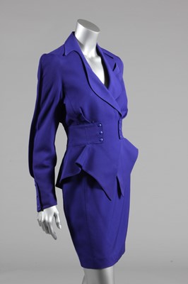 Lot 420 - A Thierry Mugler deep purple wool suit, 1990s,...