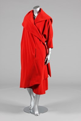 Lot 431 - A Yohji Yamamoto red velveteen wrap around...