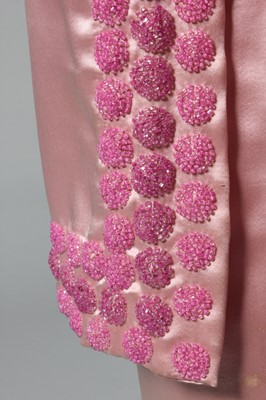 Lot 239 - A rare Jenny couture pink satin beaded flapper...