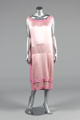 Lot 239 - A rare Jenny couture pink satin beaded flapper...