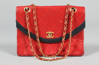 Lot 272 - A Chanel quilted burgundy leather bag, circa...