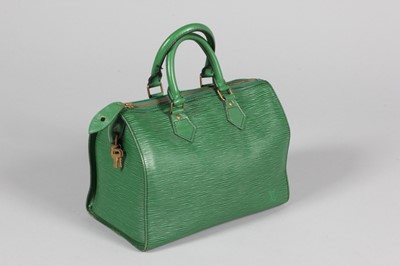 Lot 285 - A Louis Vuitton green epi leather 'Speedy' bag,...