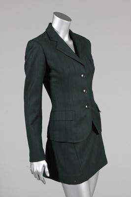 Lot 293 - An Azzedine Alaïa striped green wool suit,...