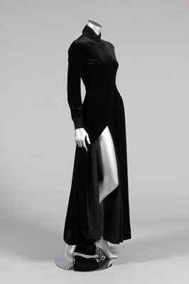 Lot 294 - An Azzedine Alaia black velvet evening gown,...