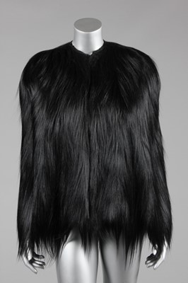 Lot 89 - A black Colubus monkey fur cape, circa 1940,...