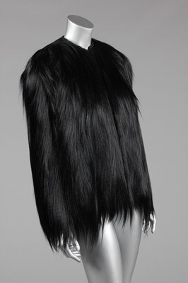 Lot 89 - A black Colubus monkey fur cape, circa 1940,...