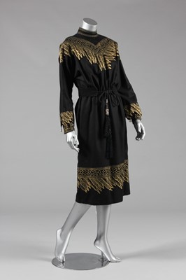 Lot 124 - A Zandra Rhodes black ultra-suede and wool...